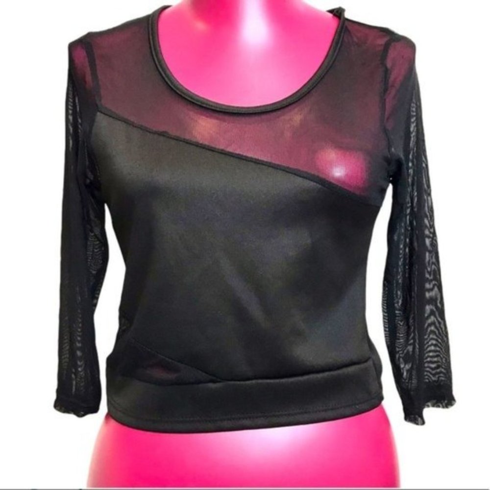 Rolla Costa Mesh Sheer Lycra Crop Top sz M